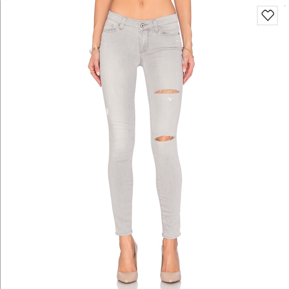 PAIGE VERDUGO ANKLE SKINNY GREY MIST DESTRUCTED