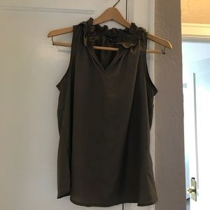 Banana Republic Taupe Silk Sleeveless Top/Shell