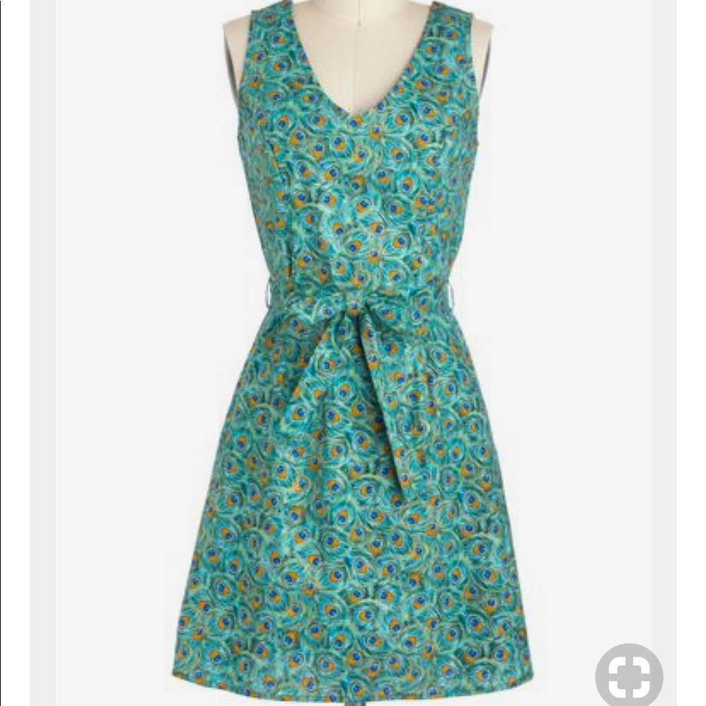 Retrolicious Medium Peacock feather dress