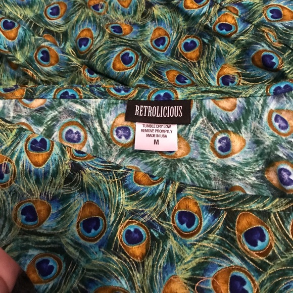 Retrolicious Medium Peacock feather dress - Picture 2 of 4