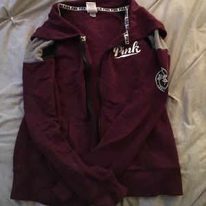 Victoria's Secret PINK burgundy hoodie sweatshirt