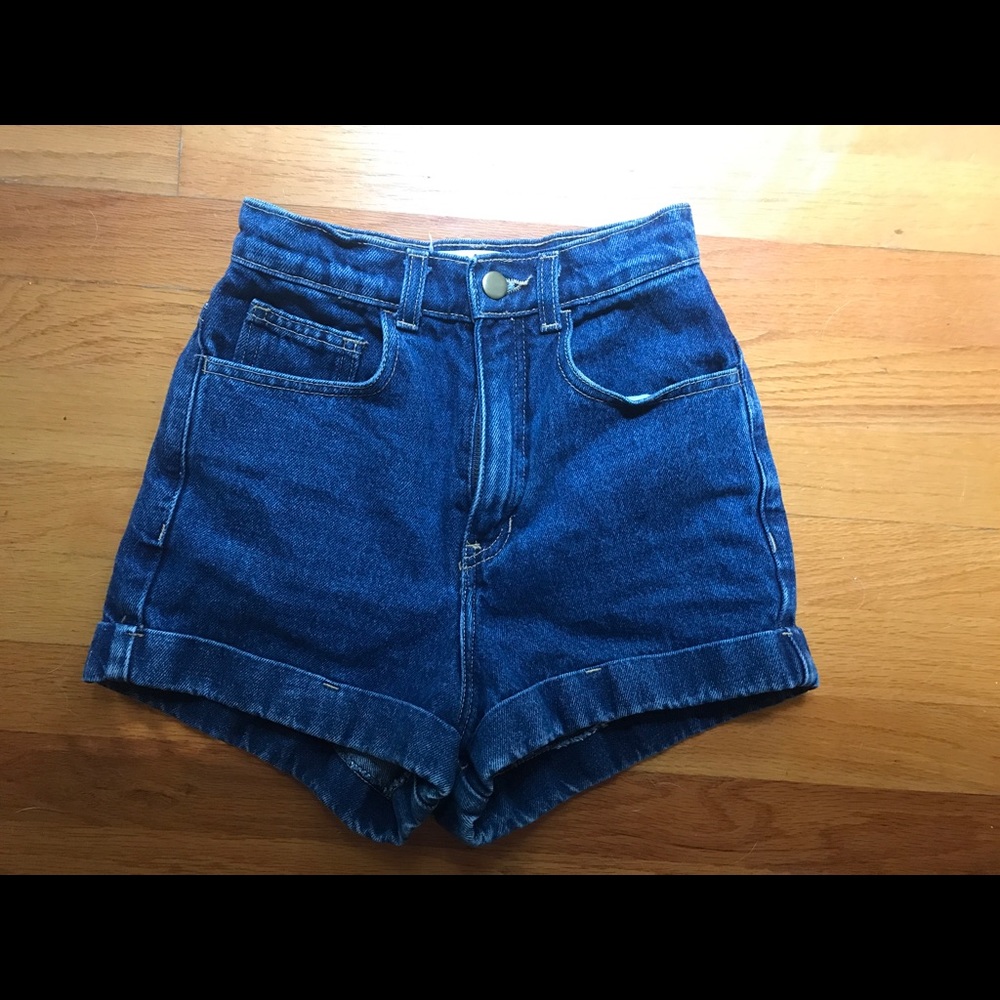 American Apparel high waist denim shorts, size 24
