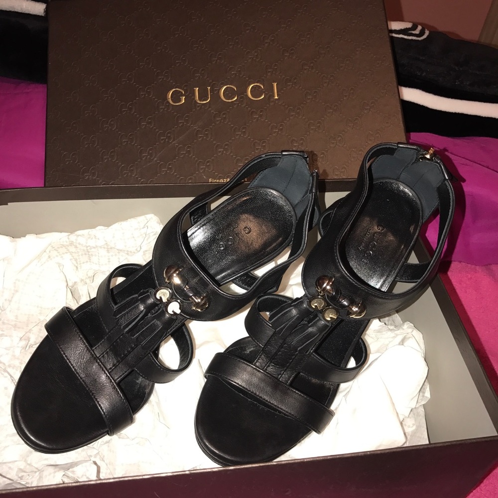 Gucci Saddle Soft Nero Heels