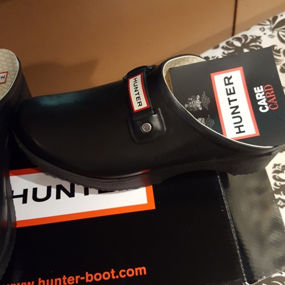 Black Hunter Maddy Clogs Rain boots - Picture 2 of 5