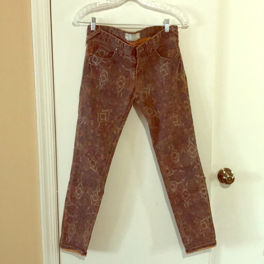 Free People Patterned Skinny Jeans