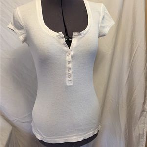 White Henley T