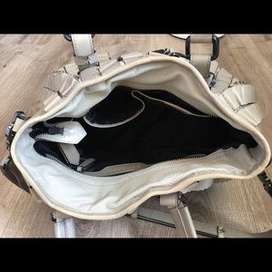 Burberry Taupe Leather Ruffle Tote