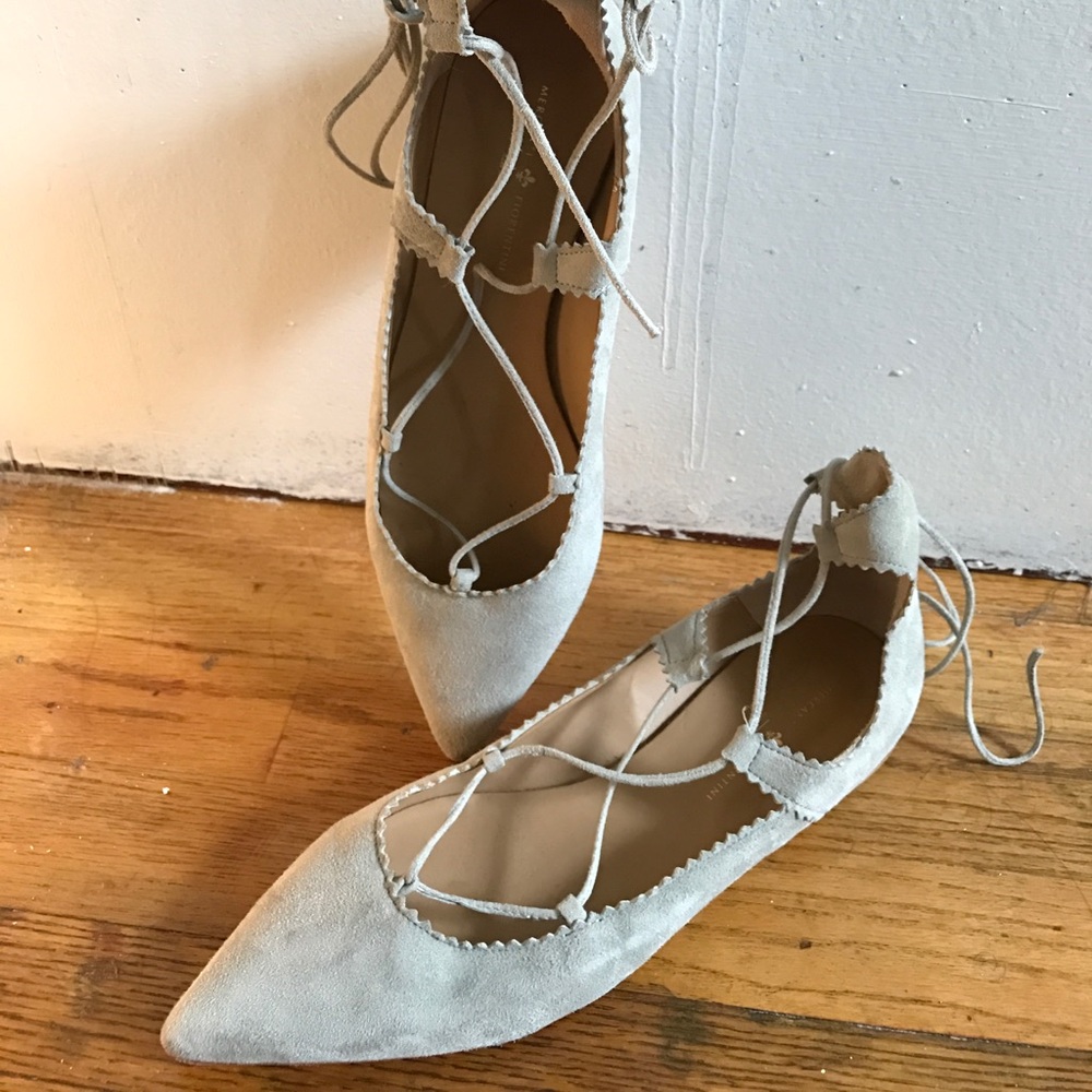 Mercanti Fiorentini Audra nude suede laced flats