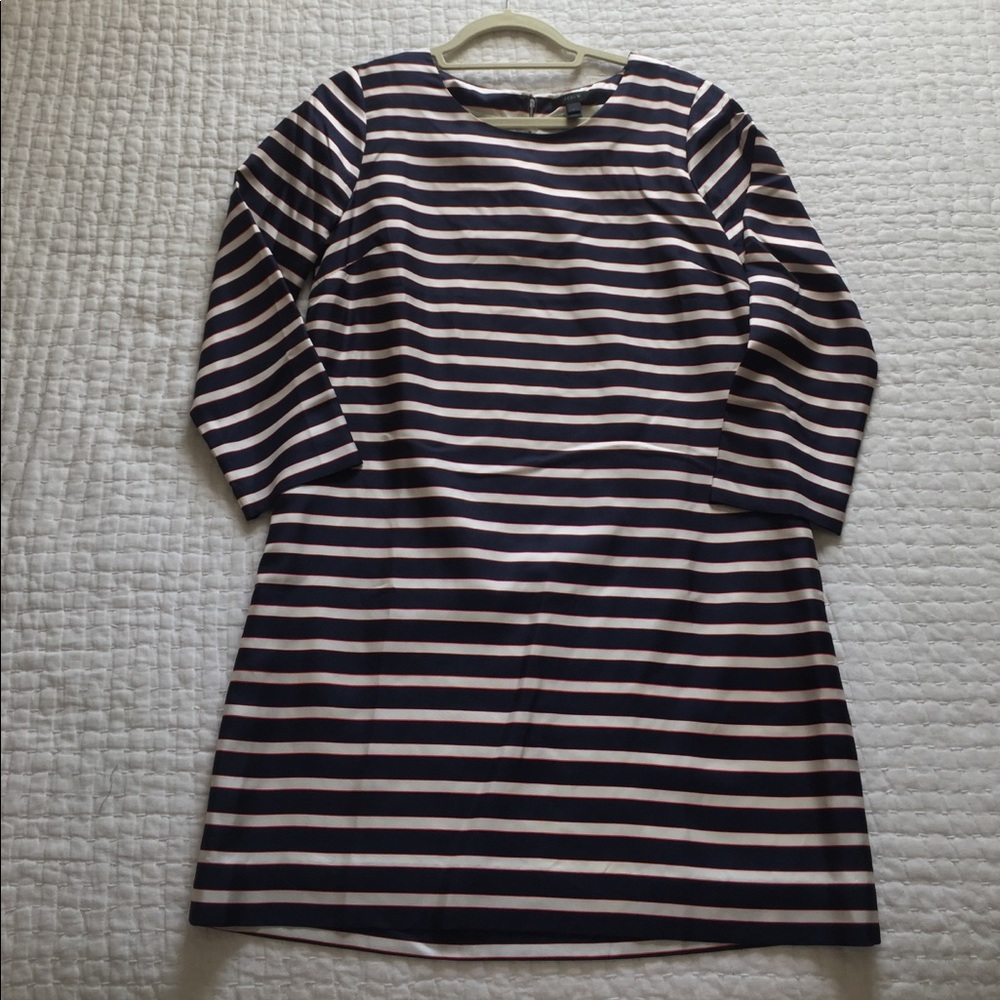 J. Crew silk striped shift dress