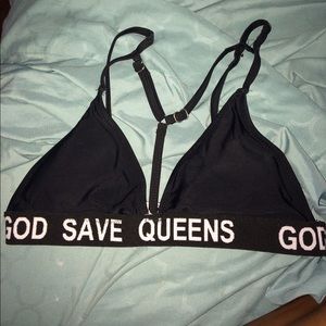 GOD SAVE QUEENS bikini top
