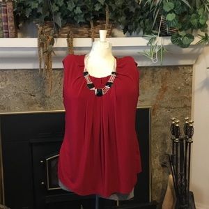 Red blouse   Great under jacket or alone