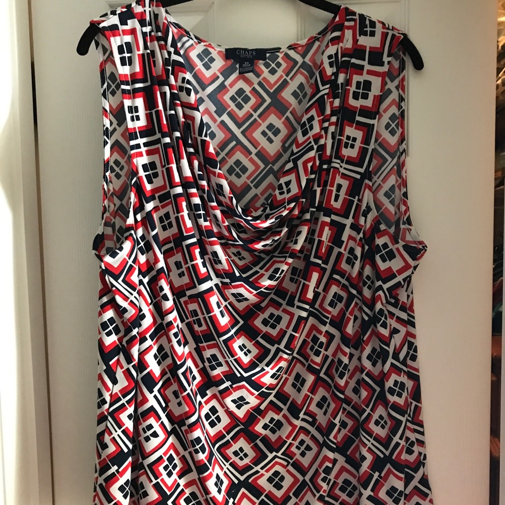 Chaps (Kohls) draped front sleeveless blouse