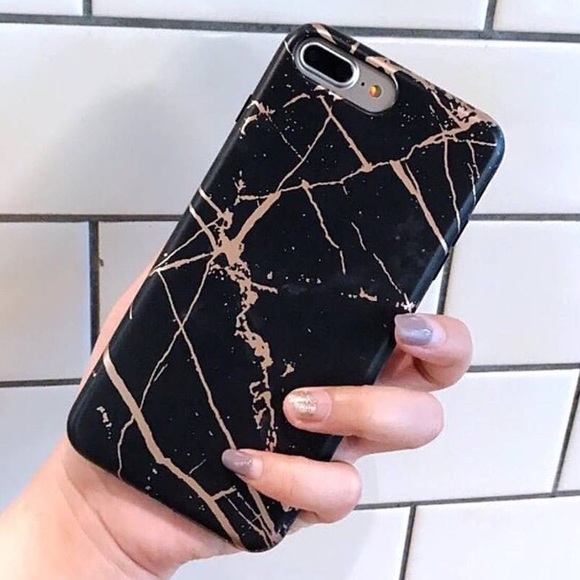 iPhone Black Chrome Marble Case - Picture 2 of 3
