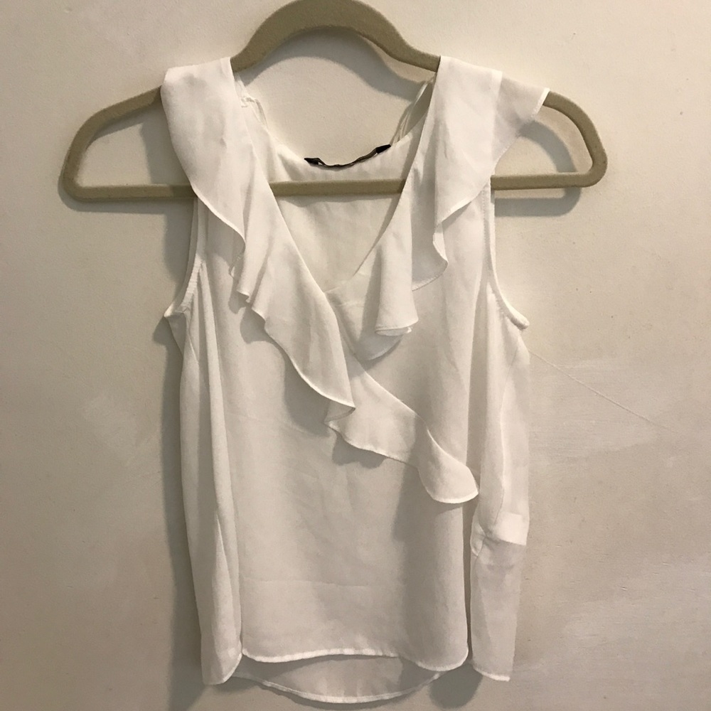Zara white sheer blouse