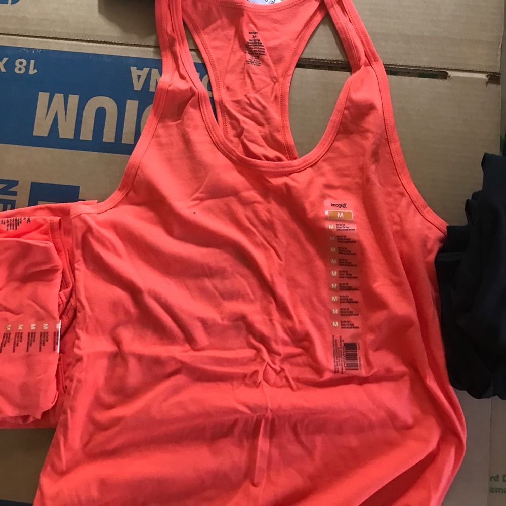 Orange/coral racerback tank top