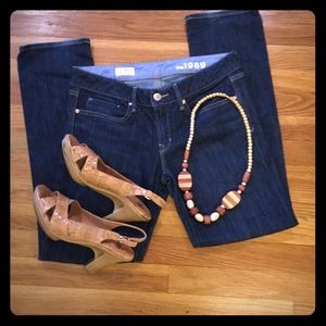 GAP 1969 Real Straight Jeans, Dark Blue Wash 28/6a