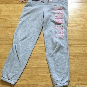 Gray and pink Aeropostale sweatpants