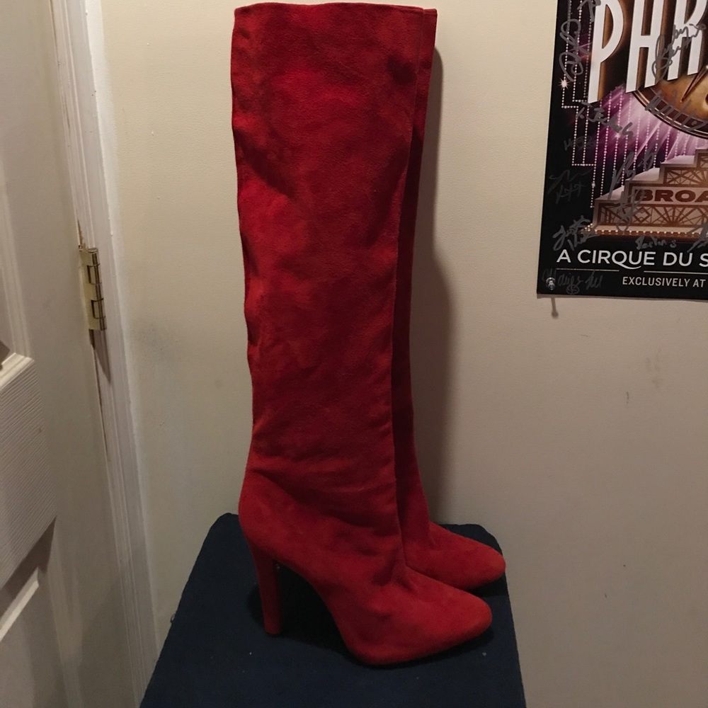 Ralph Lauren Collection RED SUEDE BOOTS.