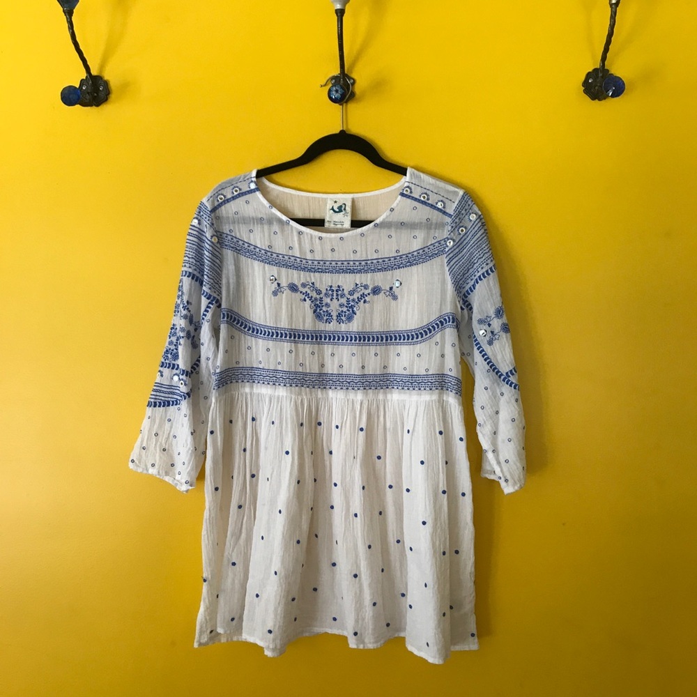 Anthropologie Mermaid Meadowbrook Peasant Top