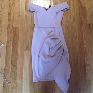 Windsor Pink off the shoulder bodycon dress