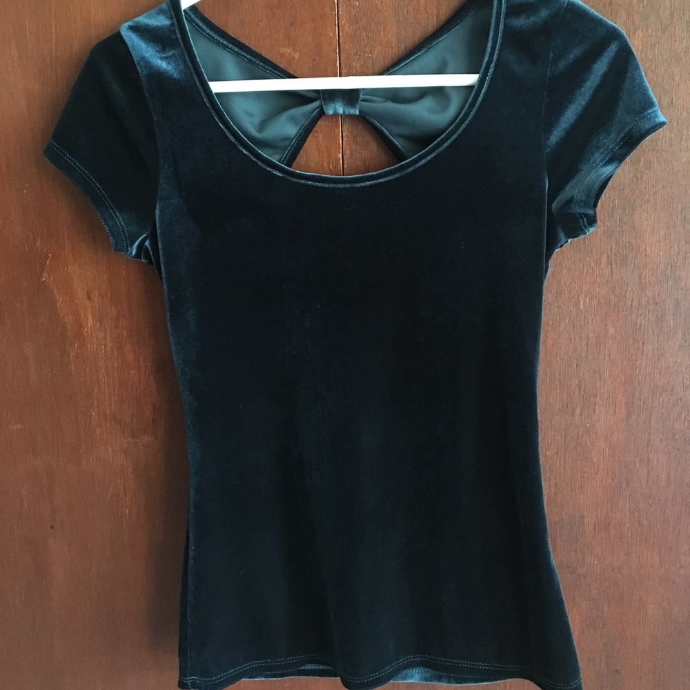 Dark turquoise velvet top
