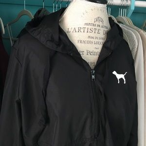 Pink Victoria's Secret Black Windbreaker