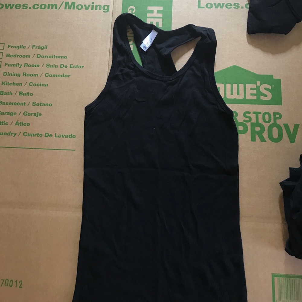 Plain black tank top