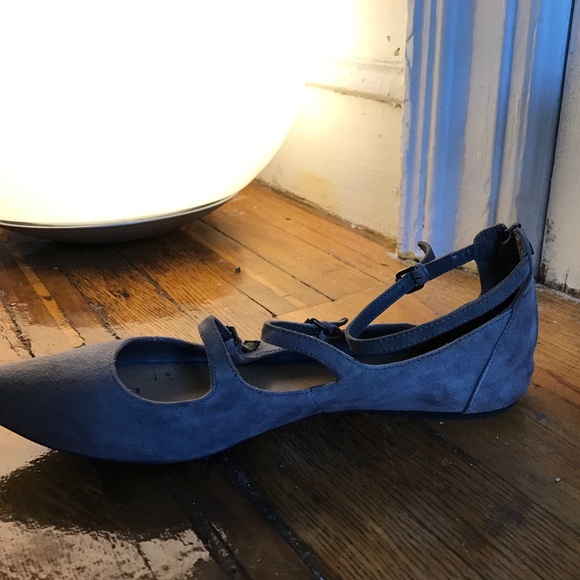 Chroma vintage gunmetal blue buckled flats - Picture 2 of 6