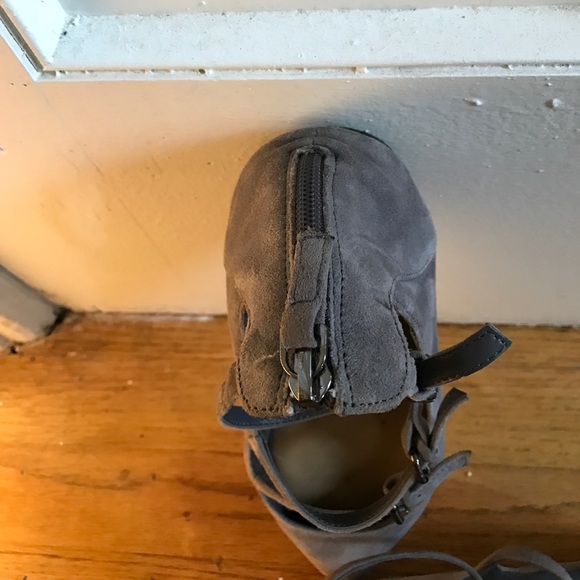 Chroma vintage gunmetal blue buckled flats - Picture 4 of 6