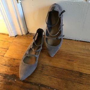 Chroma vintage gunmetal blue buckled flats