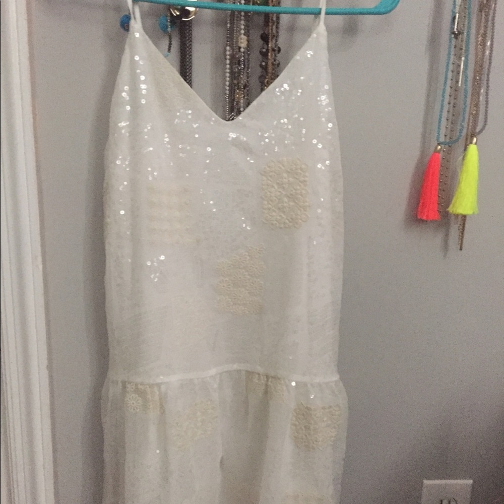 White sequin dress