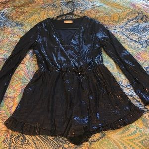 NEVER WORN Navy blue romper.