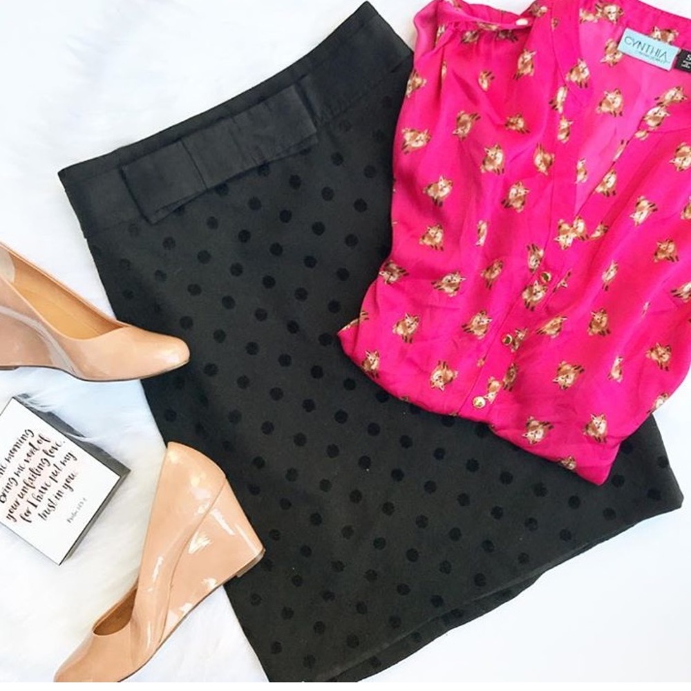 Loft Polka Dot Bow Skirt Size 6