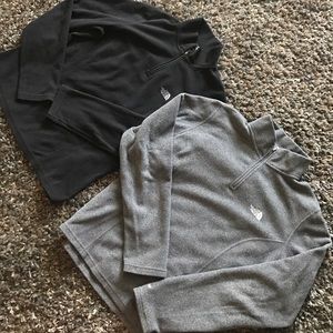 TWO 1/4 zip North Face fleeces
