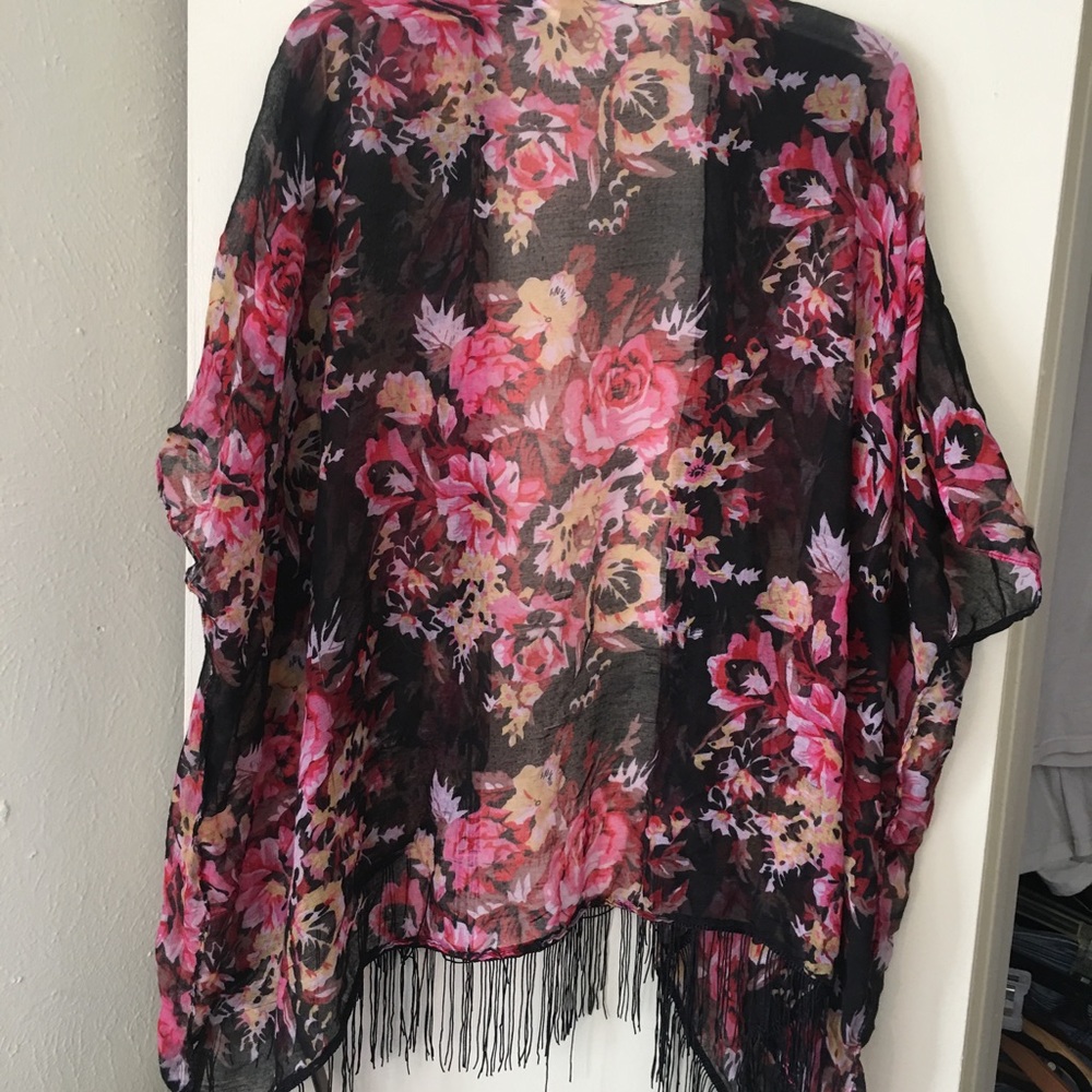 Floral Fringed Shawl