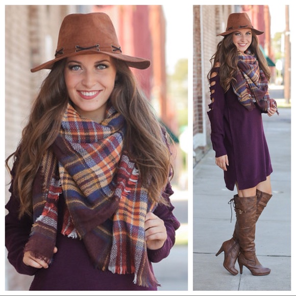 Tartan Plaid Blanket Scarf - Picture 3 of 4