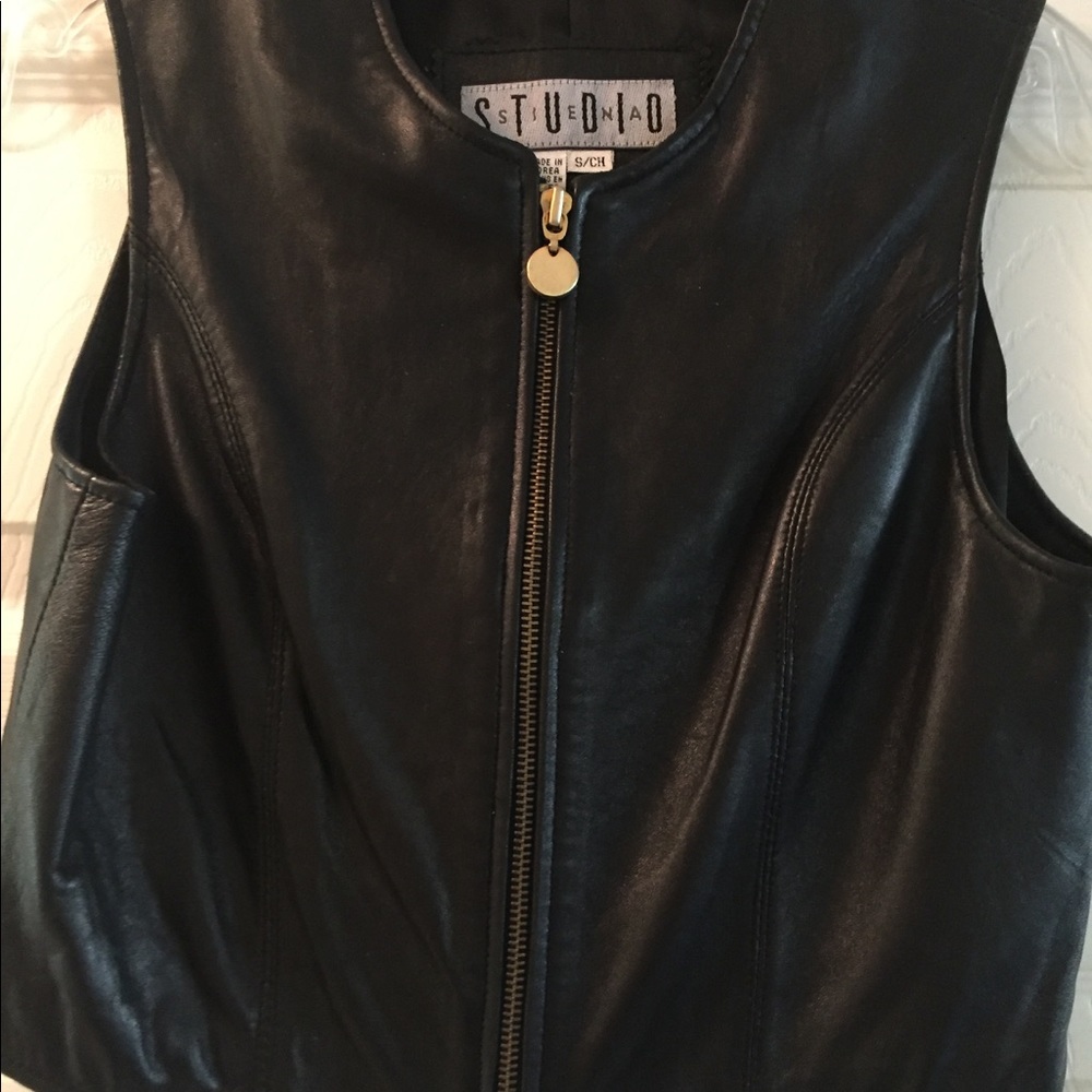 Black Leather Vest