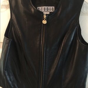 Black Leather Vest