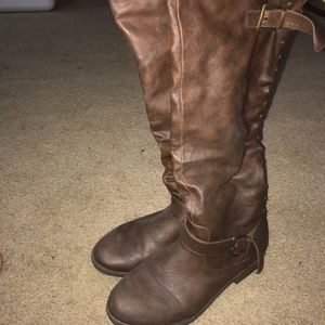 Brown high boots