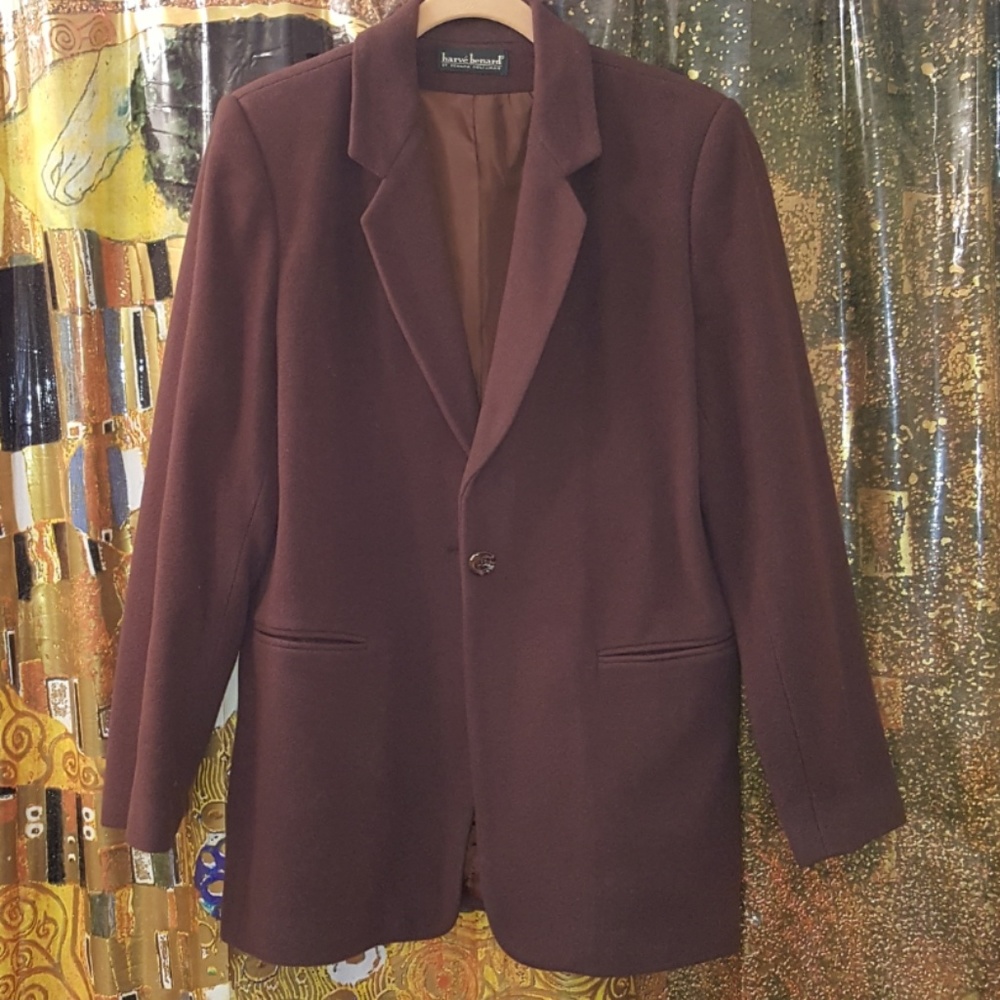 Harvé Benard Dark Brown Wiool Blazer