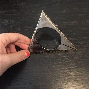 House of Harlow Black and Gold Triangle Bangle
