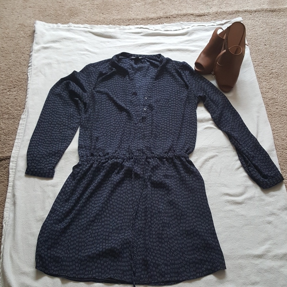 EUC Dark Blue Dress with drawstring