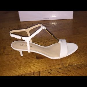NEW Nine West Kitten Heal White Sandals Size 8