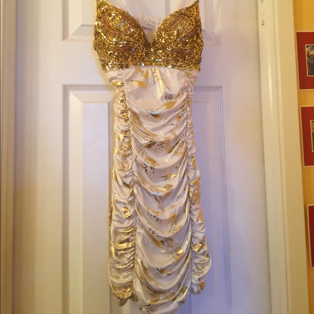 Party gold sequin tight dress