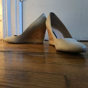 Franco Sarto faux cork / hemp wedge