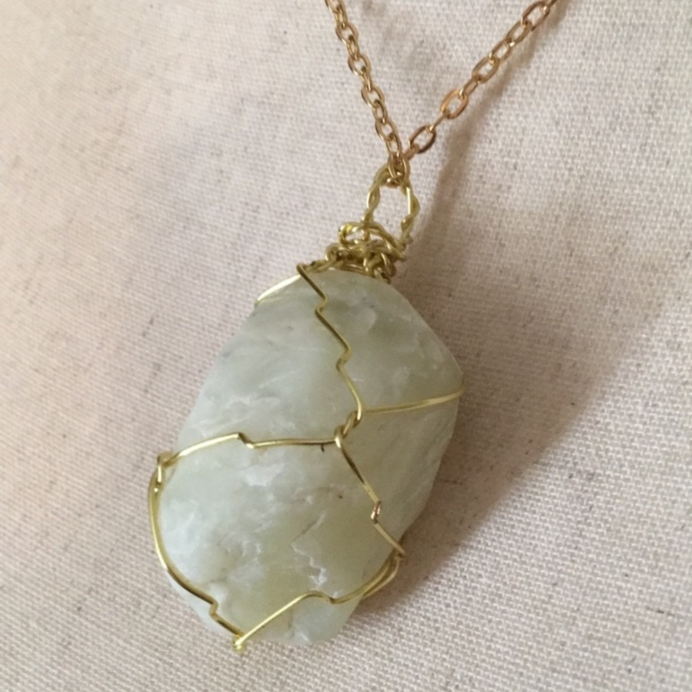 Handmade Wire-wrapped Natural Stone Pendant