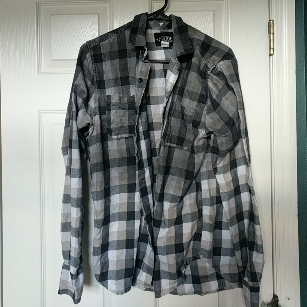 Gray button down