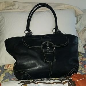 COACH #5770 BLACK LEATHER SOHO XL TOTE BAG