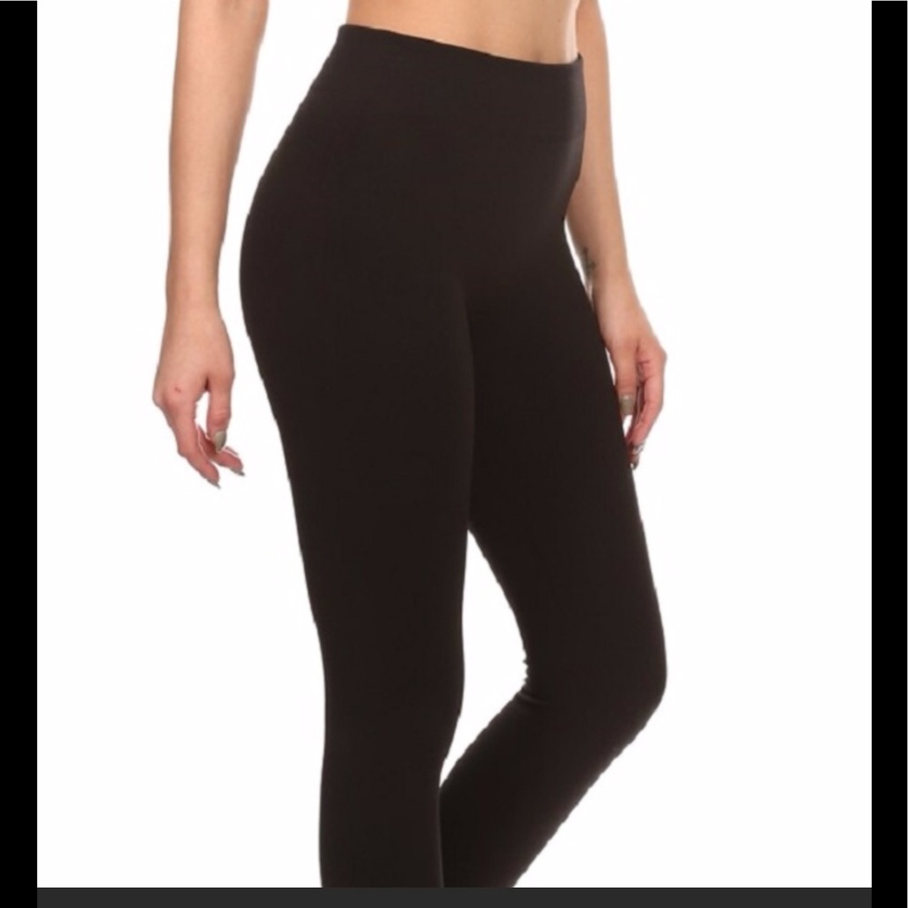 Sale! Cozy Black fleece control-tummy leggings