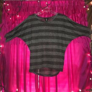 Bat Winged Stripped Shirt